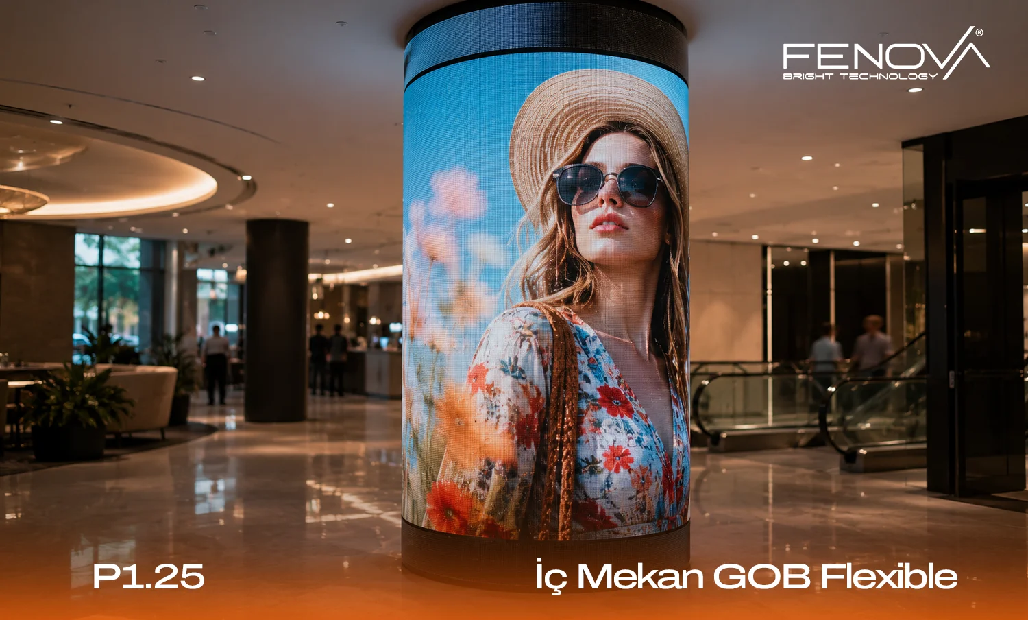 P1.25 piksel aralıklı GOB flexible iç mekân LED ekran