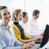 Team of customer service executives working in call center