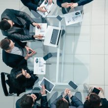 top view. business team discussing financial data. business concept.
